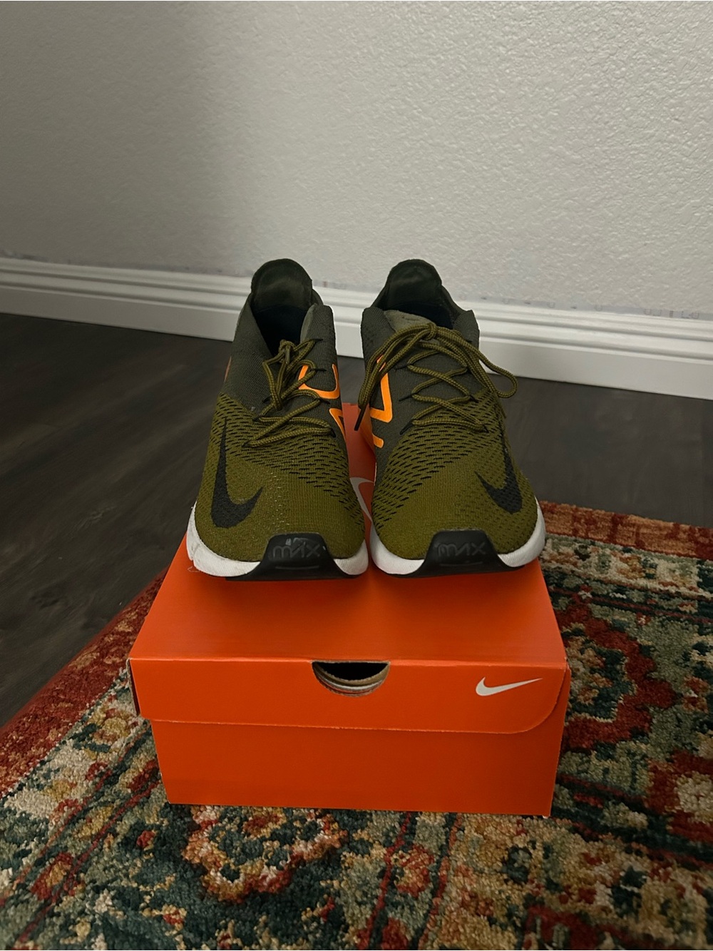 Nike Olive Green and Black Flyknit Trainers
